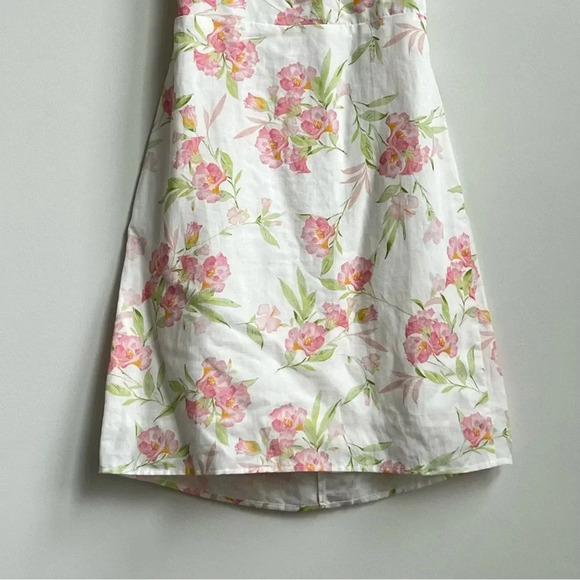 New Sophie Rue Pink Floral Scrunchy Open Back Mini Dress Spaghetti Strap Size S - Picture 5 of 16